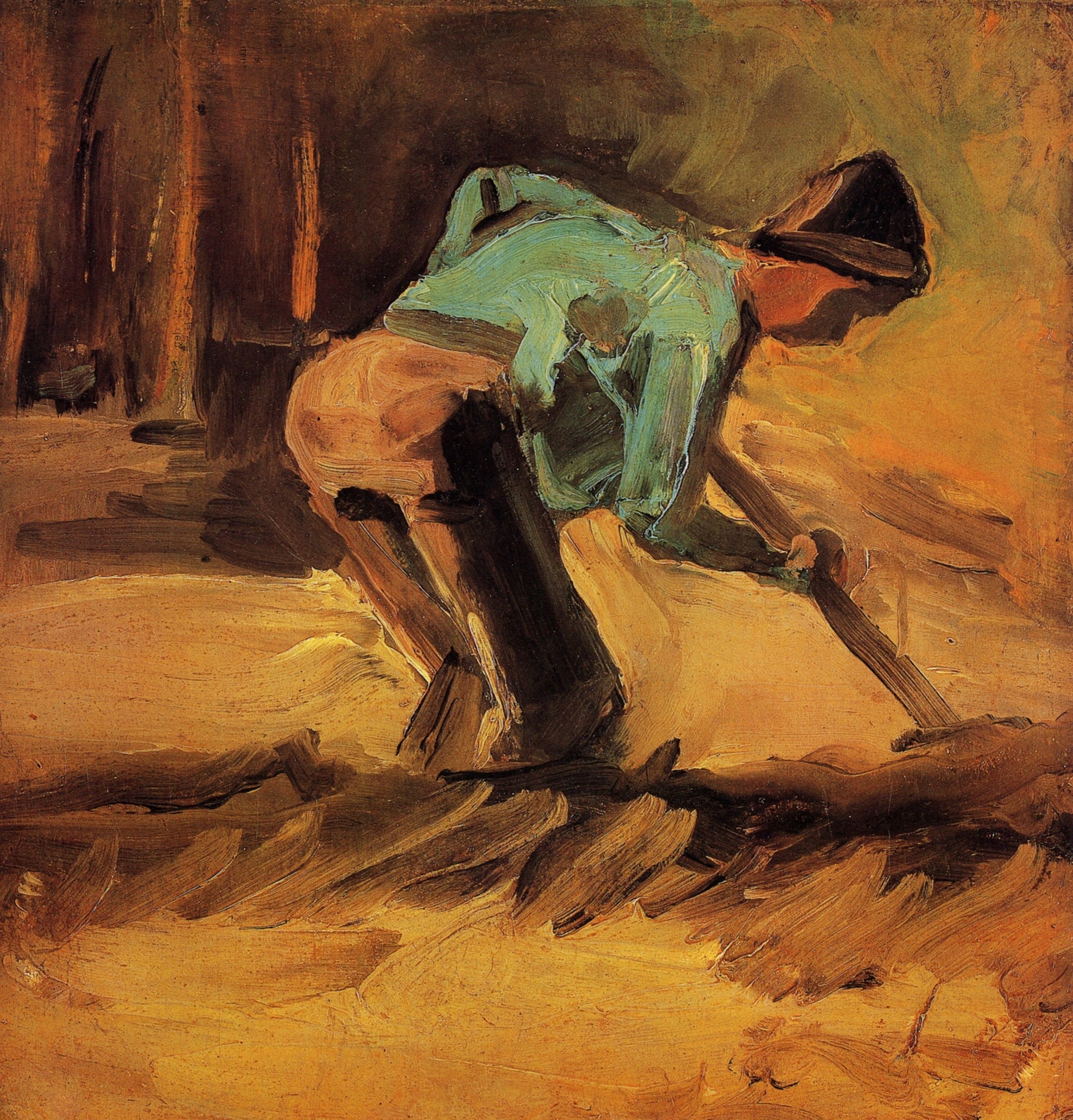 Ван Гог Землекоп с лопатой, наклонившись 1882